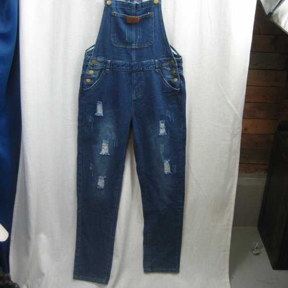 NWT Ava Costume Denim Overalls-Destroyed-SZ Small - Picture 14 of 15